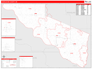 Charles Mix County Wall Map Red Line Style
